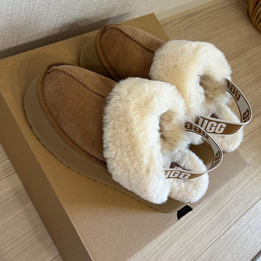 UGG ファンケット　チェスナット　25cm スリッポン　ブーツ UGG FUNKETTE ファンケット 厚底 25cm チェスナット - メルカリ