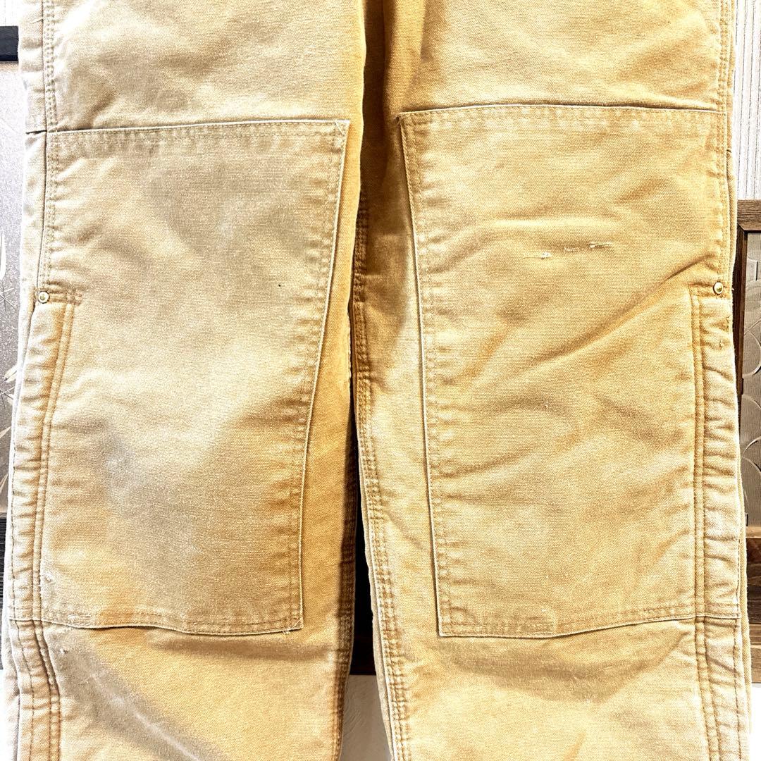 90s US古着 carhartt 中綿サロペット ダブルニー 32インチ 茶