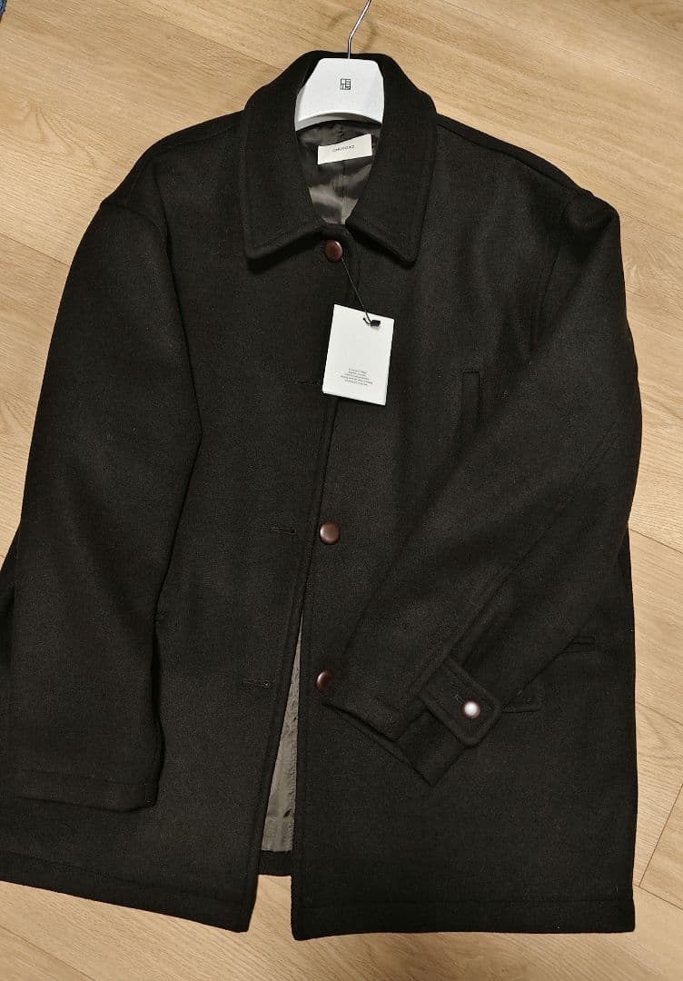 新品タグ付き】ohotoro＊Wood Half Coat - メルカリ