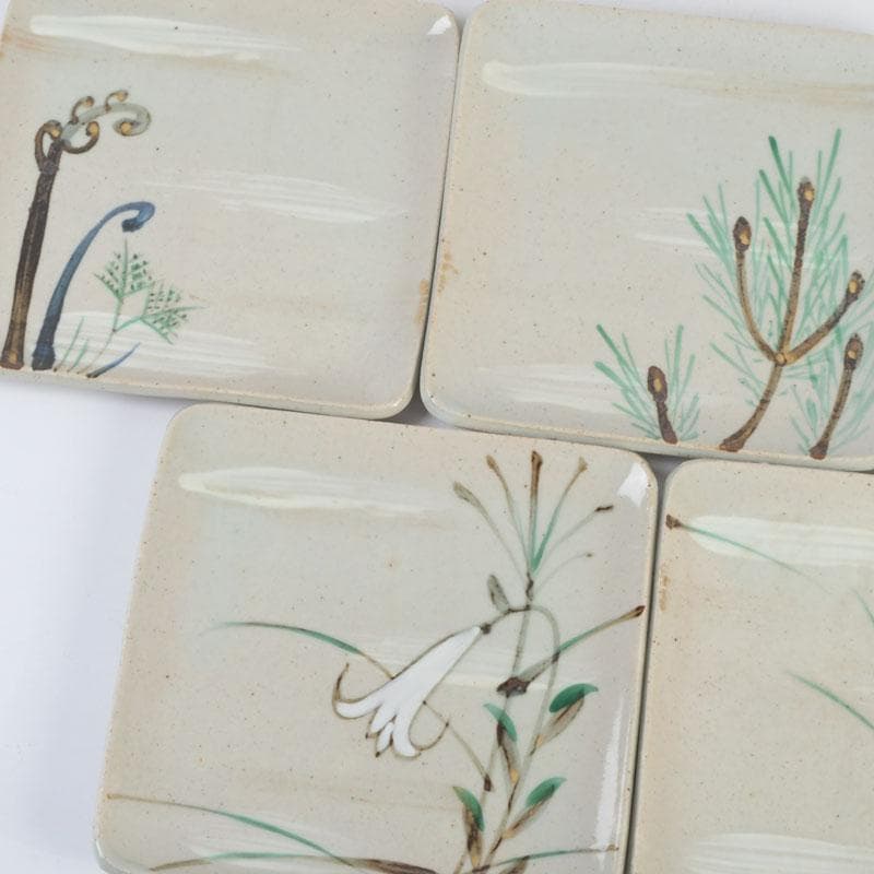 和食器 茶懐石 幸兵衛窯 絵変四方皿 銘々皿 五客 共箱 N 9420 - メルカリ