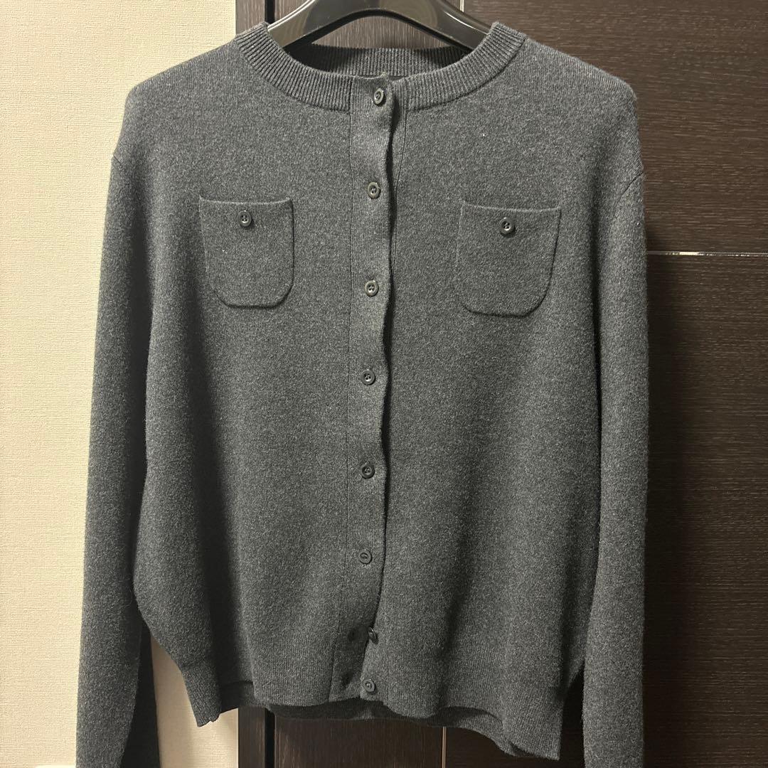 未使用タグ付）CABaN コットンカシミヤ クルーネックカーディガン