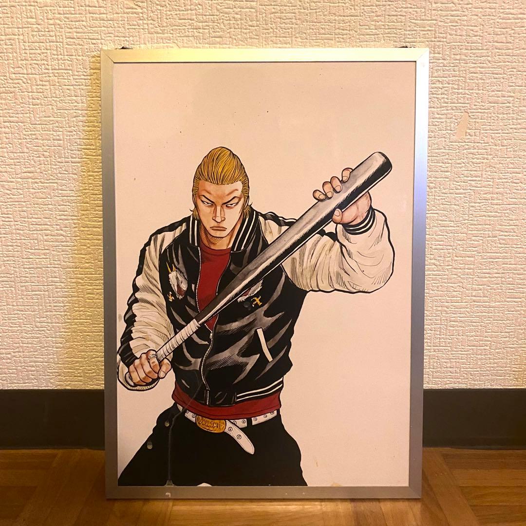 高橋ヒロシ直筆サイン入り パネル クローズ 河内鉄生 坊屋春道 武装