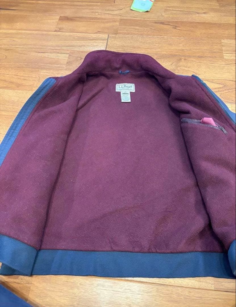 L.L.BEAN ウォームアップジャケット　ネイビー　ボルド　古着　M