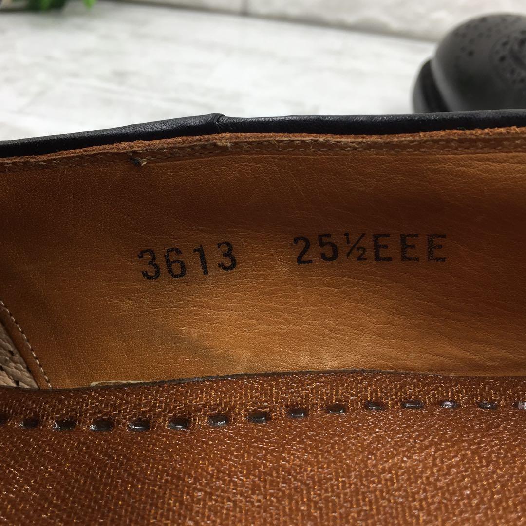 【美品】スコッチグレイン ウィングチップタッセルローファー 25.5cm 黒