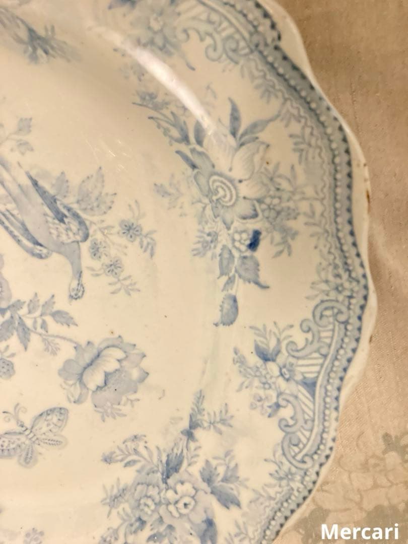 【レア】ヴィクトリアン　アジアティックフェザンツオーバル　大皿　38.5cm