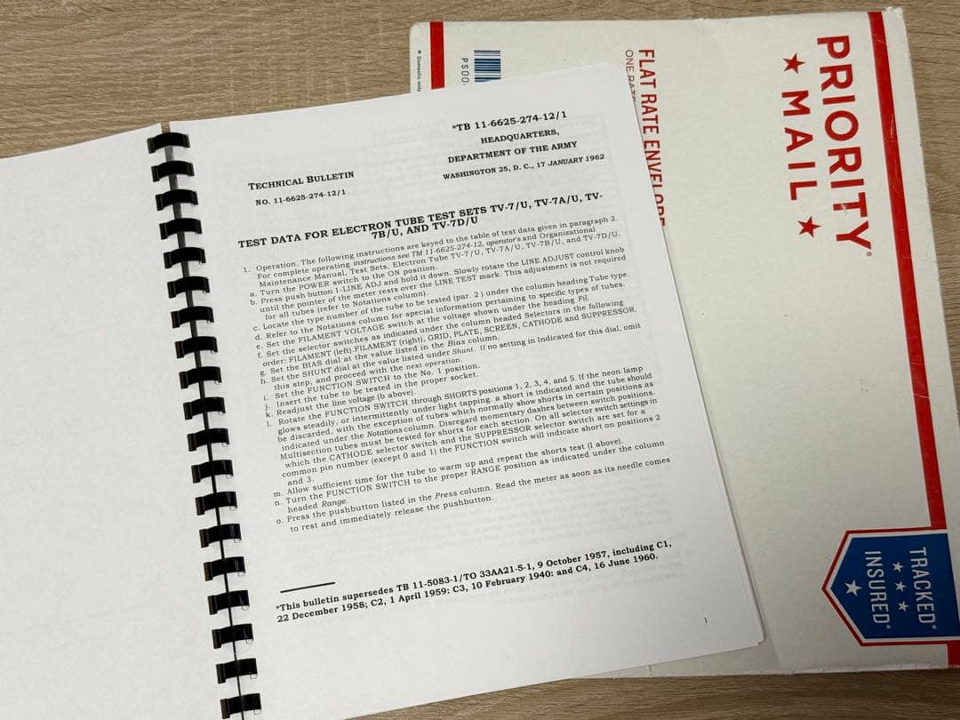 貴重】真空管のデータ冊子・アメリカ取り寄せ品