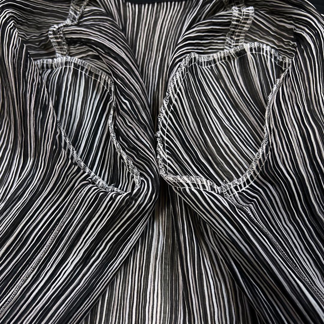 《美品✨希少》イッセイミヤケ プリーツシャツ ストライプ プリーツプリーズ