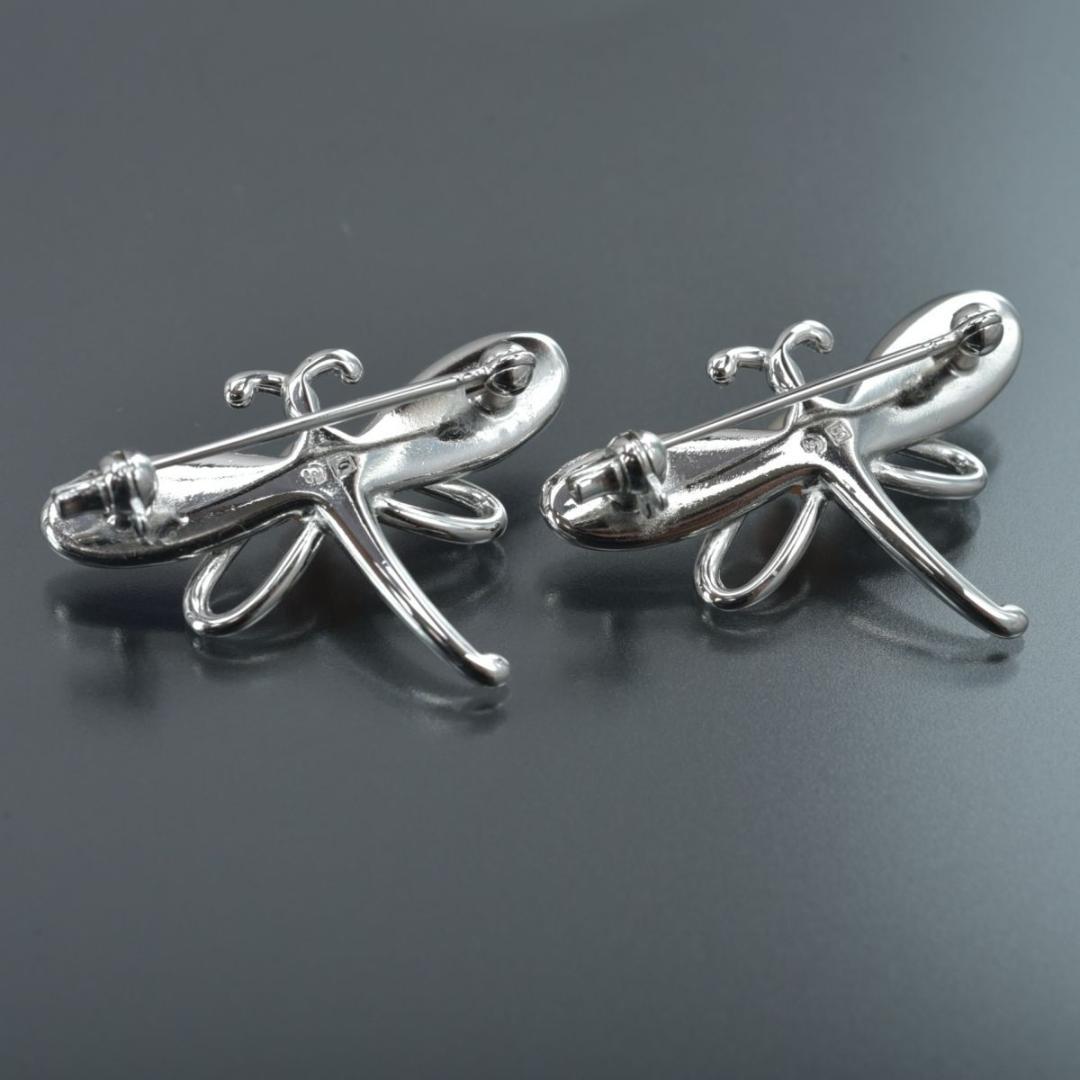 美品 TASAKI ブローチ トンボ 2個セット パール幅5.0mm SV 緑紫の通販