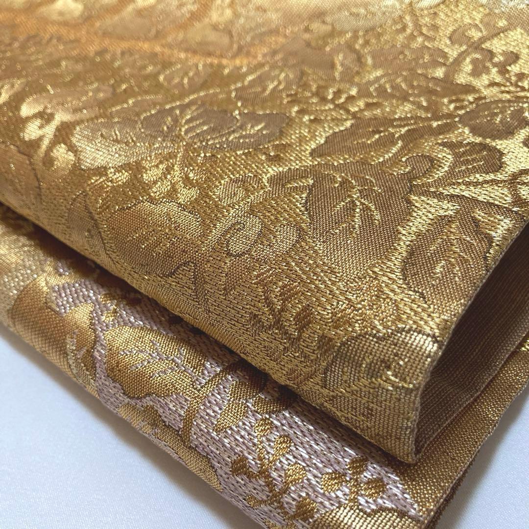 マリリン様専用 袋帯【洛風林】工芸帯地 正絹 色紙花兎文 全通柄 金糸