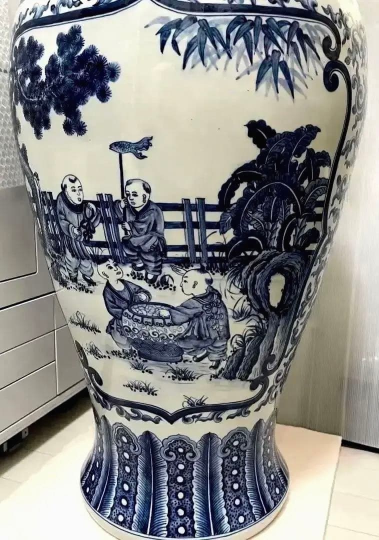 中国 大清康熙年製 青花 大壺 陶芸古美術 瓶。 - メルカリ