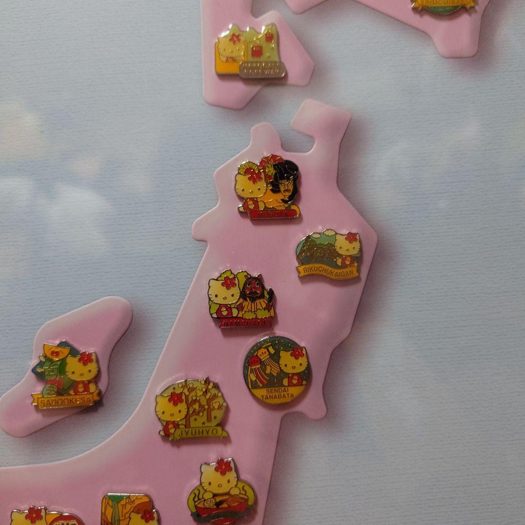 ハローキティ 日本地図 都道府県 ピンバッチ シリアル番号209 2001年