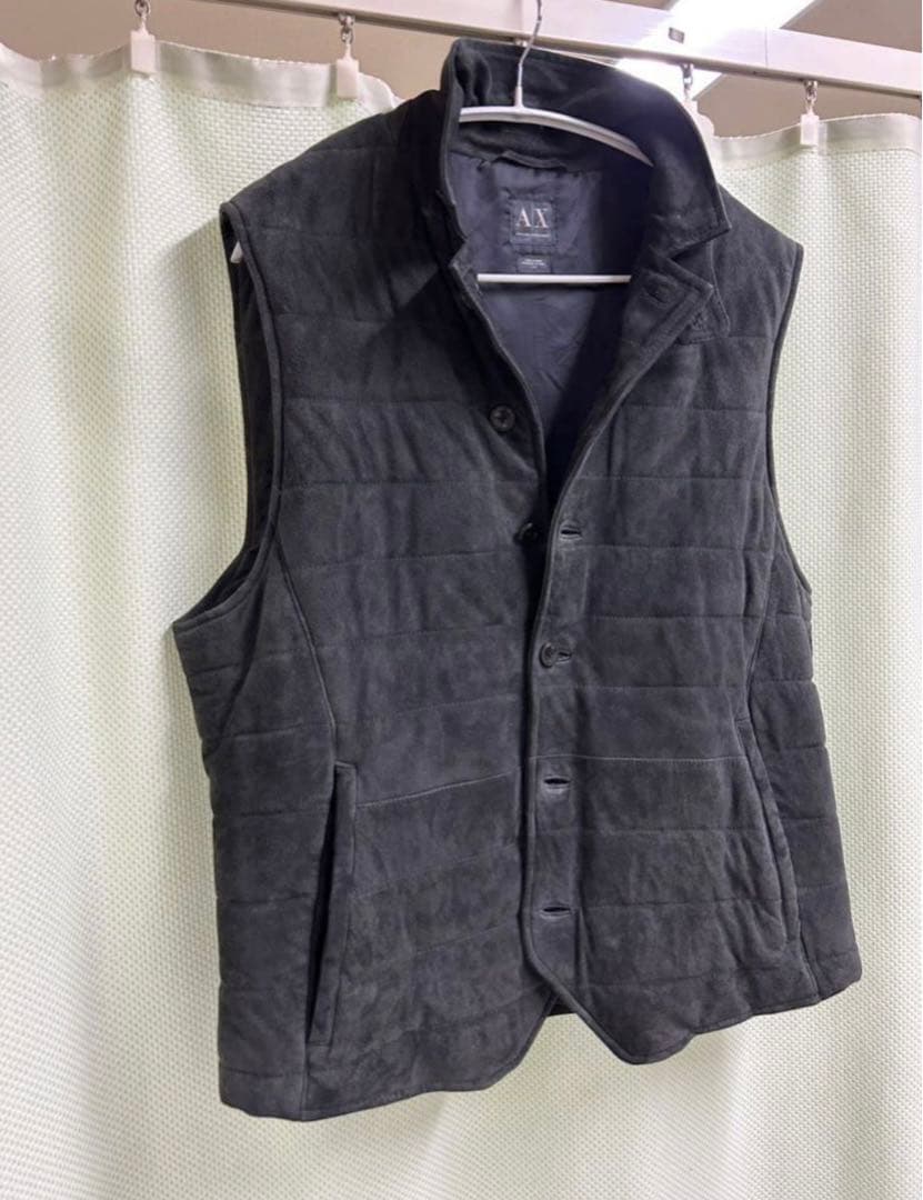 ARMANI EXCHANGEスエードベスト山羊革 ARMANI EXCHANGE (アルマーニ エクスチェンジ) オールオーバーロゴ