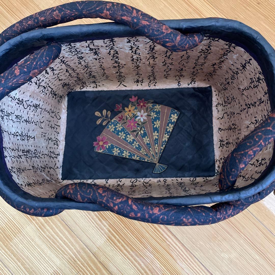 一閑張り 一閑張りバッグ 柿渋染め 市場カゴ ハンドメイド - メルカリ