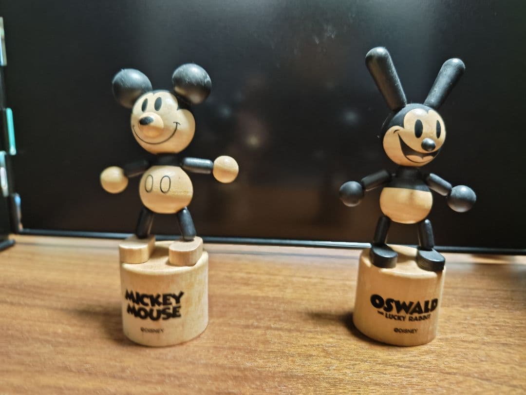 ミッキー＆オズワルドプッシュパペット 木製箱なし ミッキー新品未使用