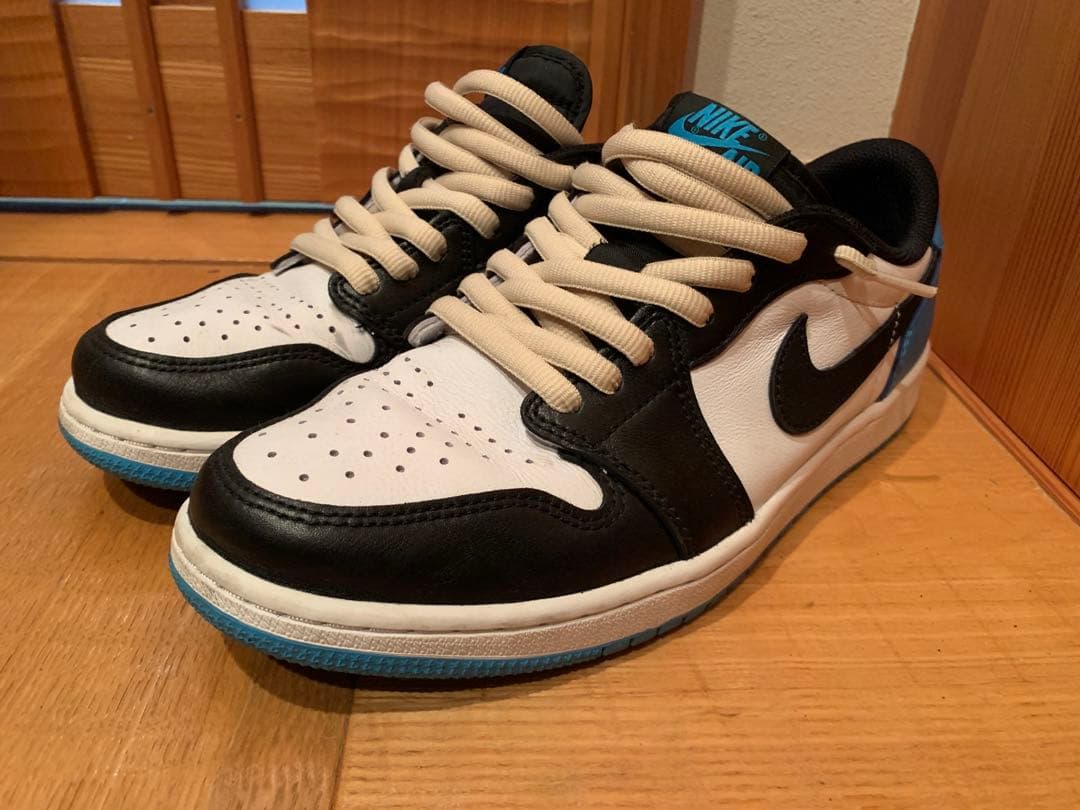 シューズ(男性用) Nike Air Jordan 1 Low \"Powder Blue/UNC\" Air Jordan 1 Low UNC 2021 White DK Powder Blue Obsidian 553558-144