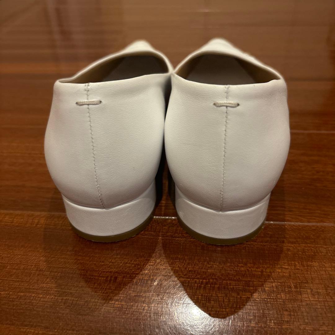 美品】Maison Margiela白 ポインテッドトゥ フラット 37