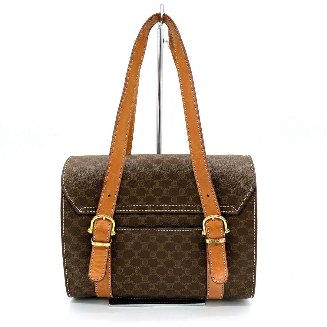 希少【CELINE】ハンドバッグ ブラゾン金具 マカダム柄 BOX型 - メルカリ