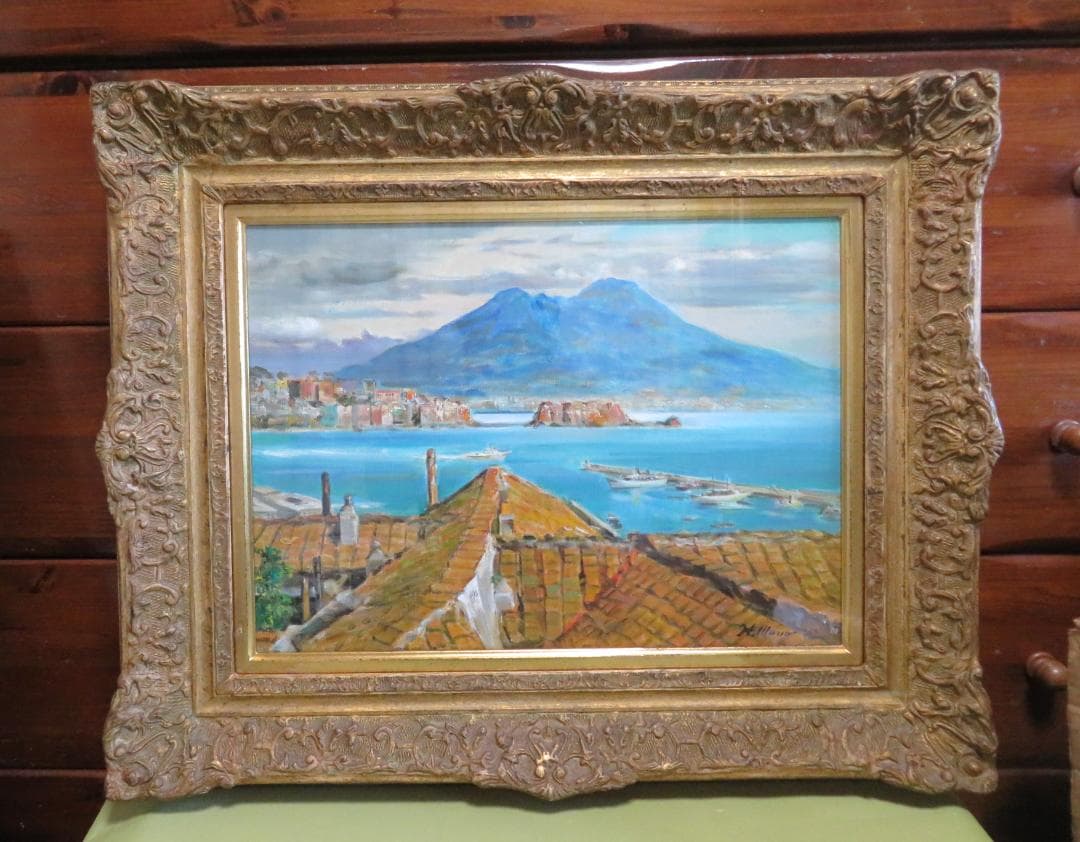 真野広 「ナポリ」 油彩P8号 二紀会委員 宮内庁 国会議事堂・美術館等