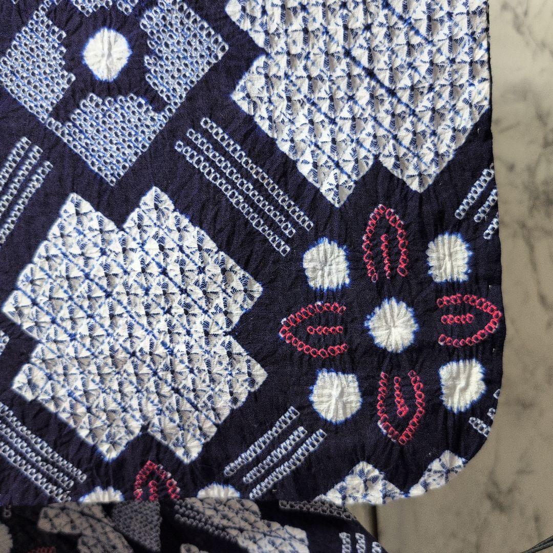 濱文子様ご購入高級有松絞り 肩当て居敷き当て付き 一部しつけ糸有り美