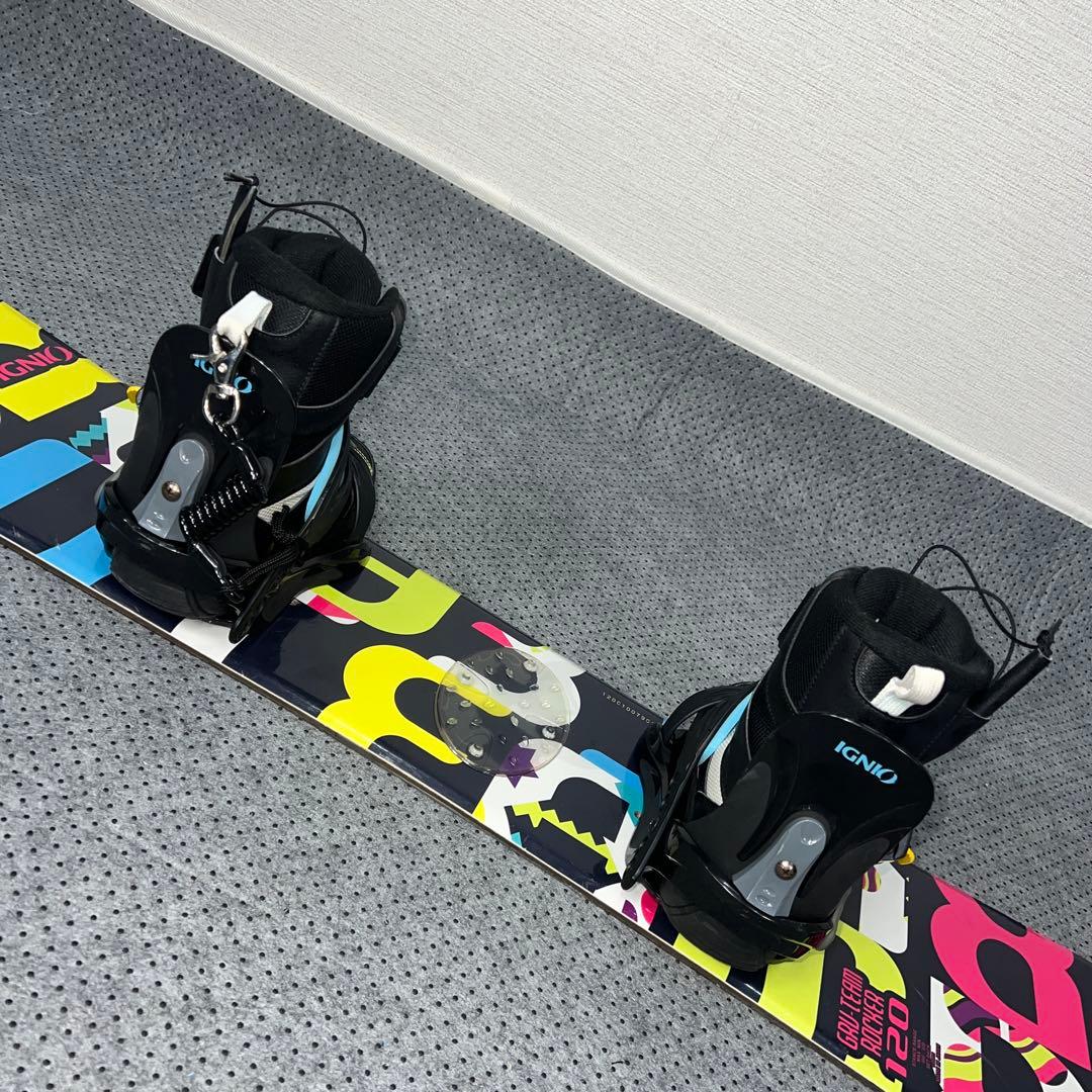 7-8使用 キッズスノーボード120cm IGNIO GRV×バイン×ブーツ - メルカリ