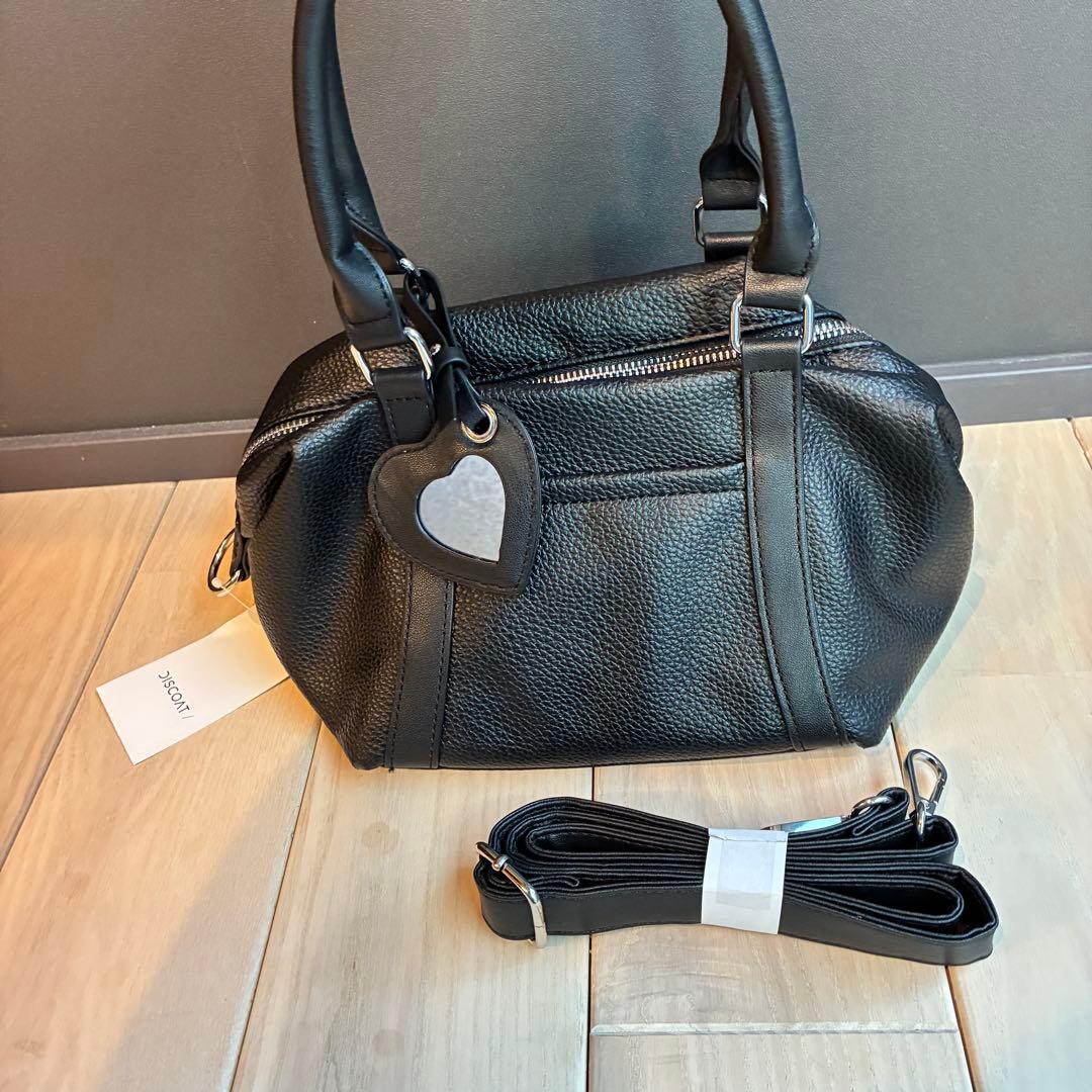 新品 DISCOAT ディスコート ミラーチャーム付ソフトミニボストンバッグ