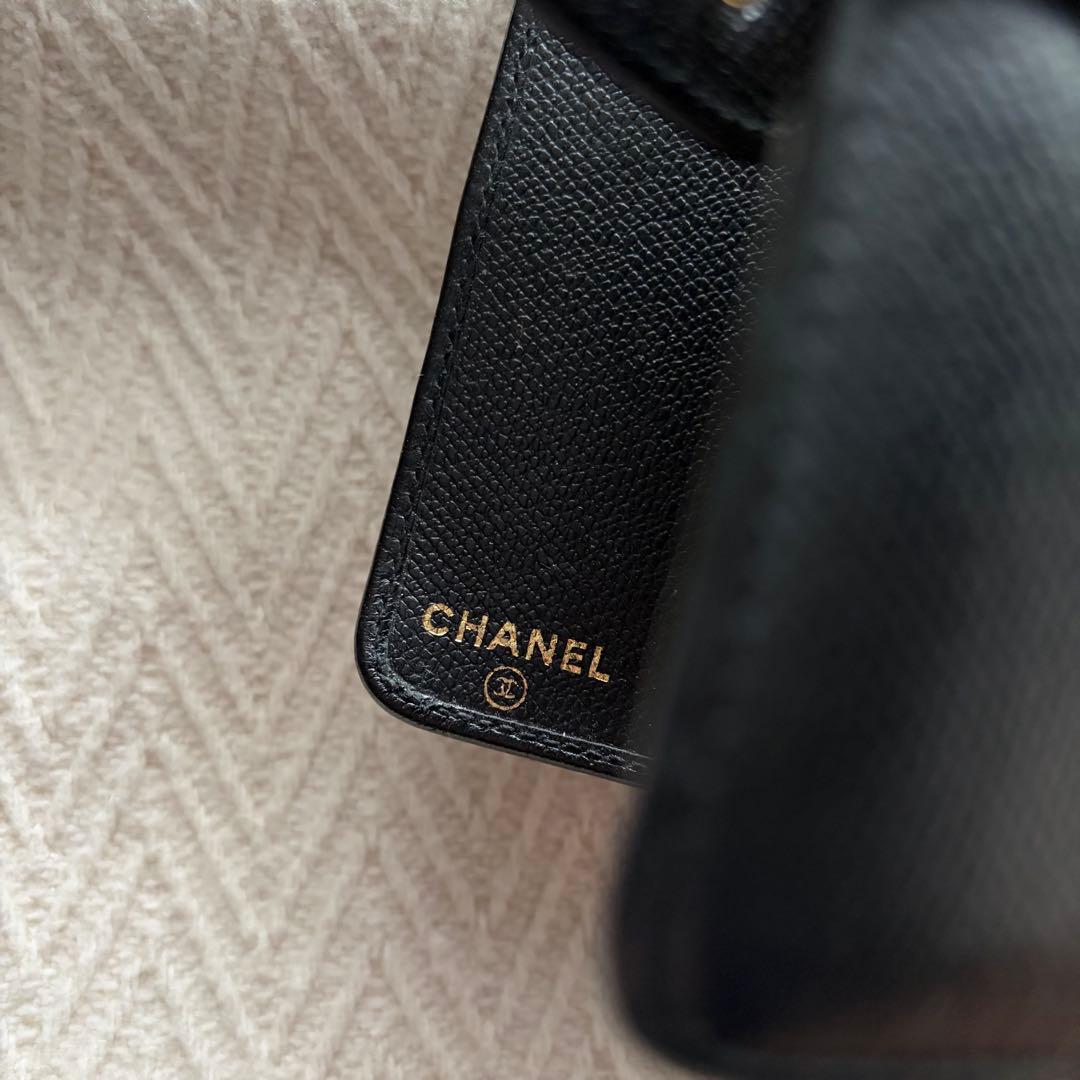CHANEL ブラック レザー 手帳カバー - メルカリ
