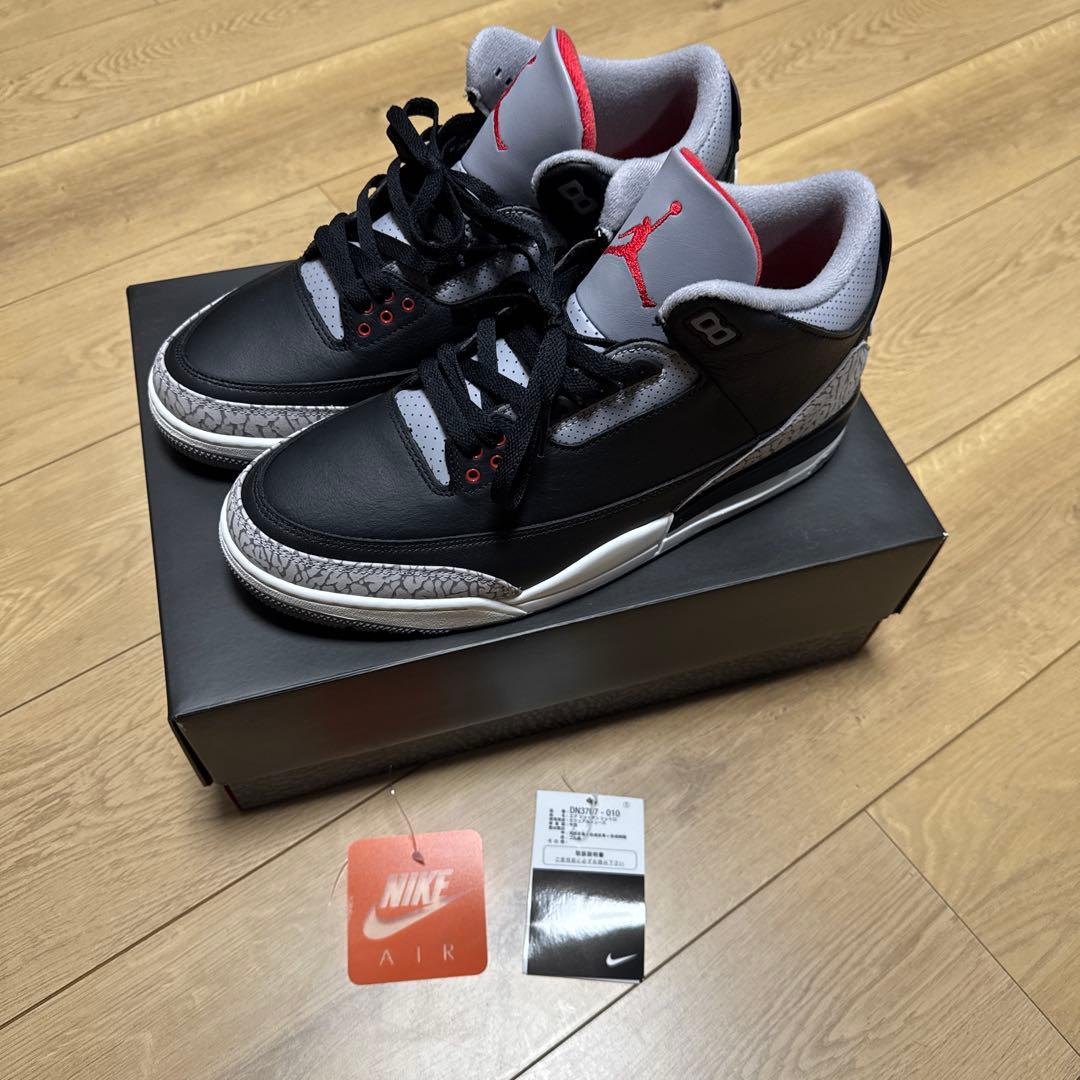 AIR JORDAN 3 ブラックセメント　29.5cm