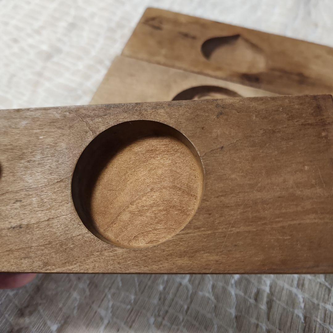 菓子木型3枚セット② 古い 木型 菓子型 和菓子 木製 古道具 古物