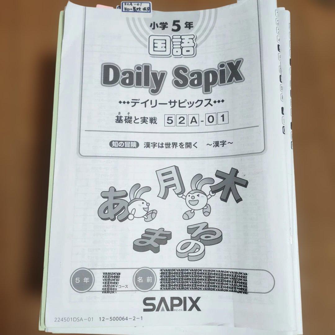 サピックス SAPIX 小学5年1年分 国語 教材セット 欠番 なし 使用済み