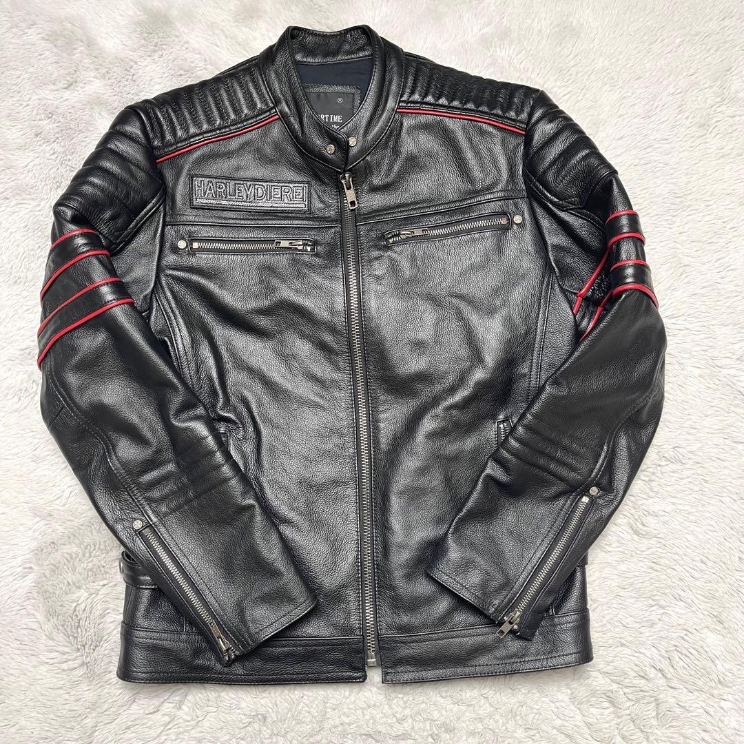 HARLEYDIEREI 牛革レザー ライダースジャケット スカル刺繍入り - メルカリ