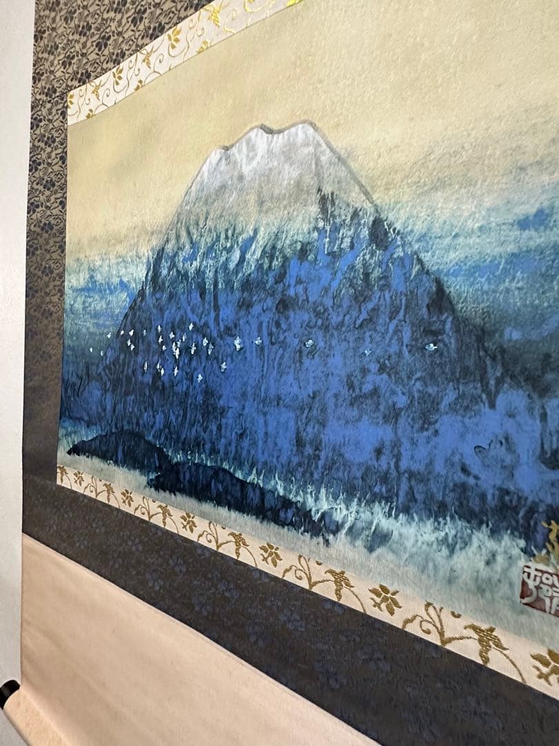 前田青邨 富士図 掛け軸 共箱 日本画 文化勲章 工芸