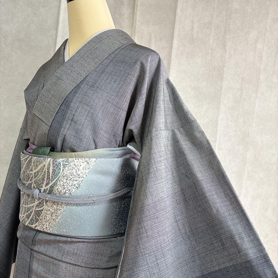 着物のみ〉小紋 着物 紬 トールサイズ しつけ付き 粋 凛とした美 G9