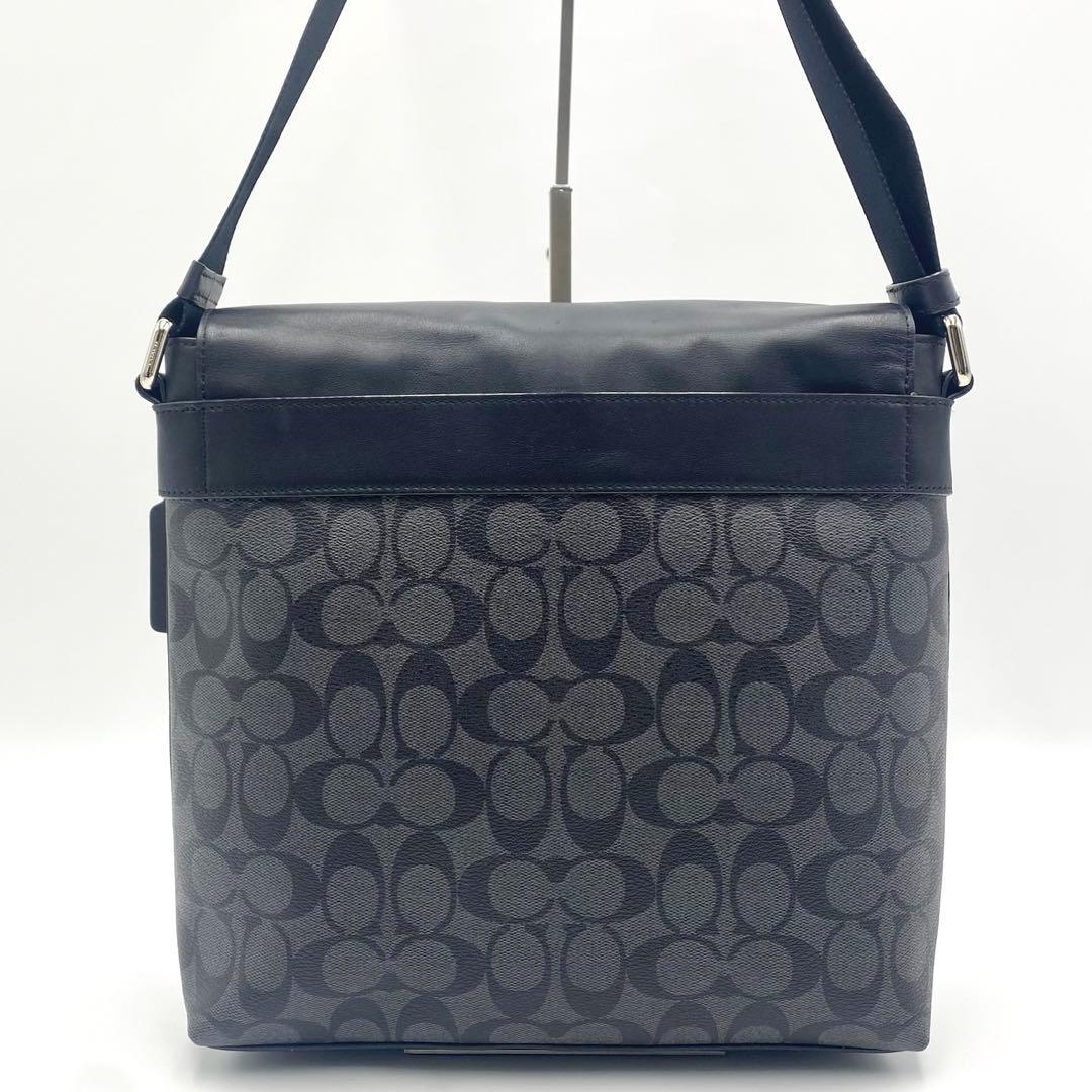 極美品✨】COACH チャールズメッセンジャーバッグブラックレザー