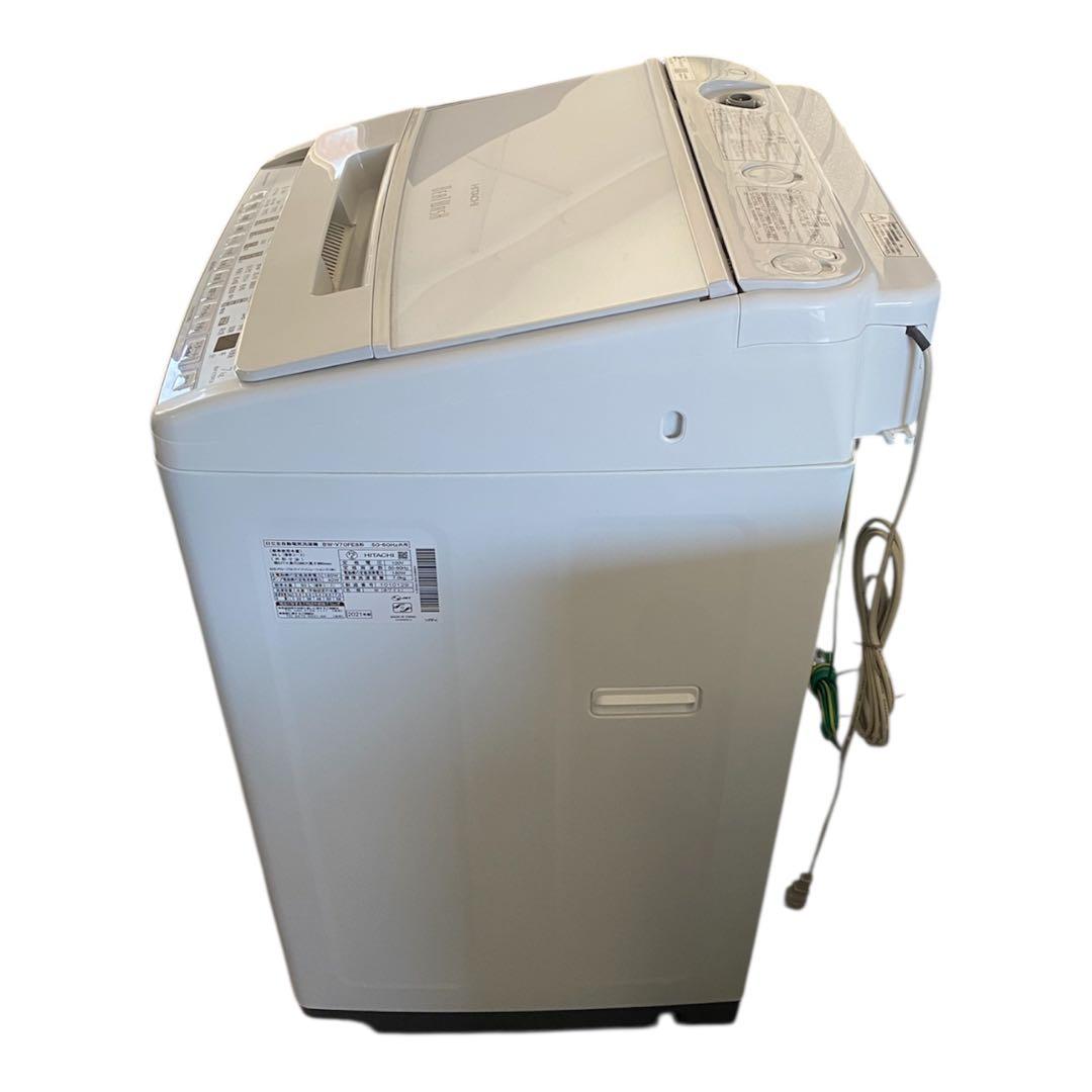 日立 全自動電気洗濯機 BW-V70FE8 7.0kg 2021年製 ホワイト