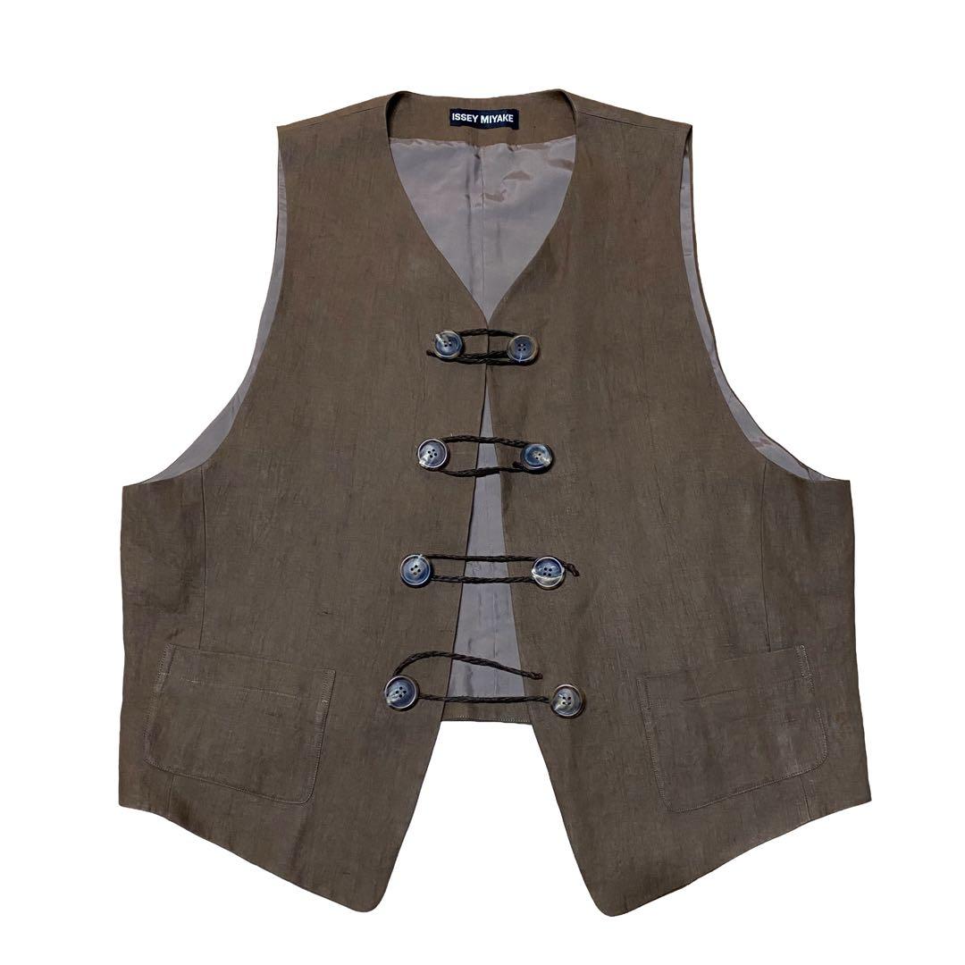 ISSEY MIYAKE 90s 95SS 草木染め リネン ダブル ベスト BASICS – isseymiyake.com