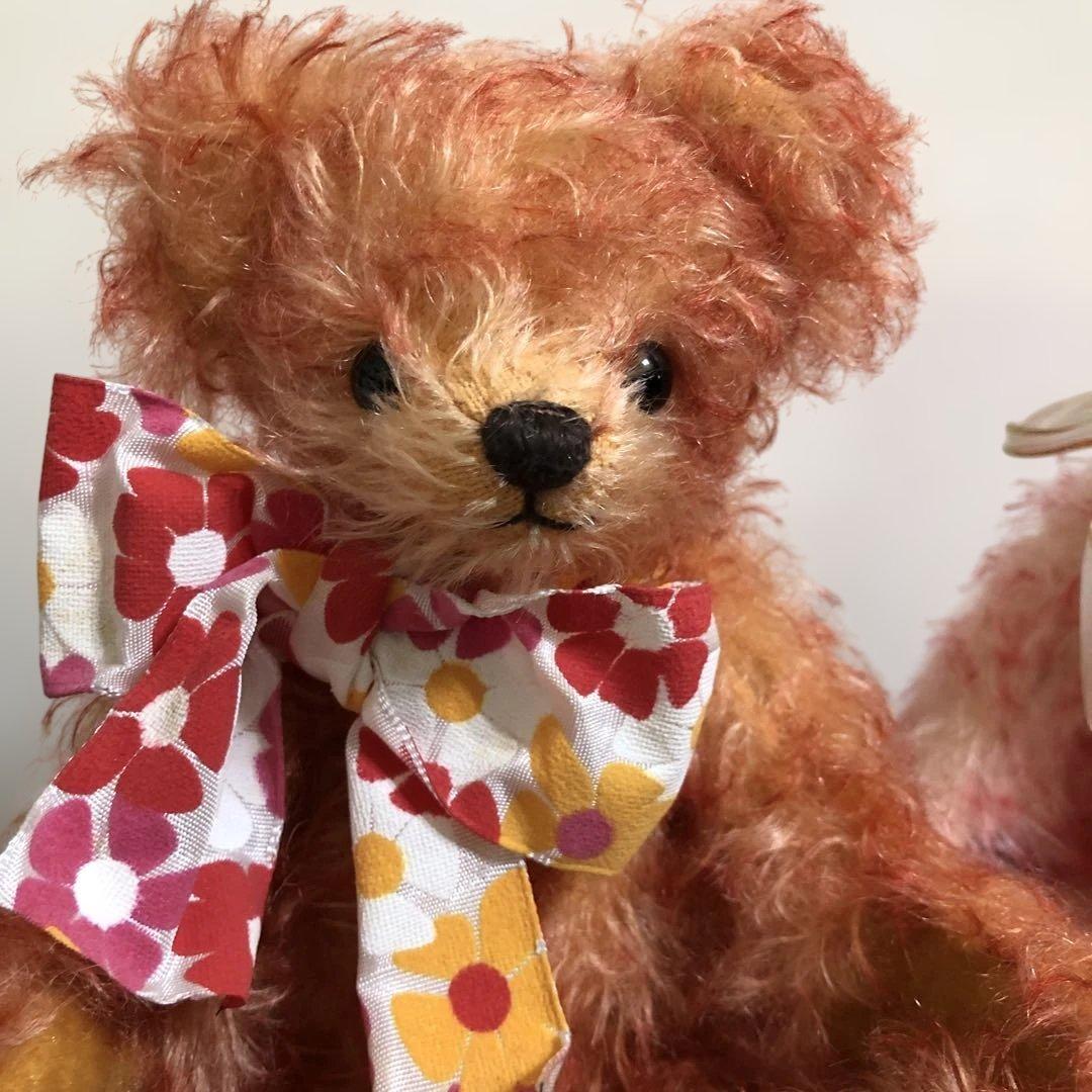 オレンジ色 ピンク色 テディベア クマ ぬいぐるみ 2体セット - メルカリ