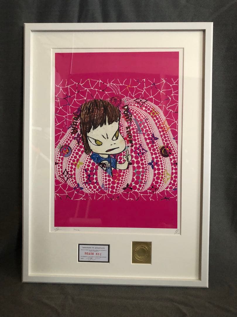 マット額装付/DEATH NYC/限定アートポスター/奈良美智/シルクスクリーン