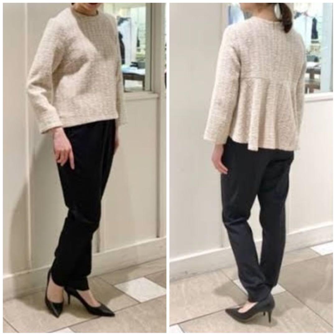 美品】デミルクスビームス バックフレアツイードプルオーバー ペプラム