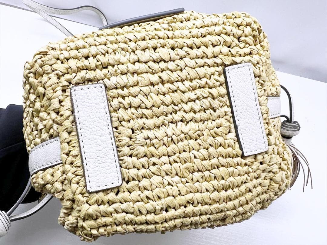 美品 アニヤハインドマーチ ラフィア ドローストリング トート