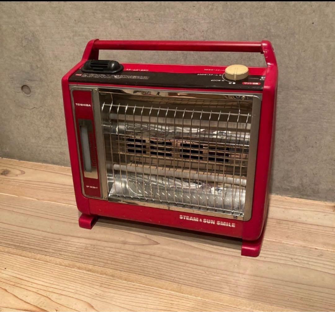 昭和レトロ 東芝 電気ストーブ SF-809HT 赤 暖房器具 ヴィンテージ