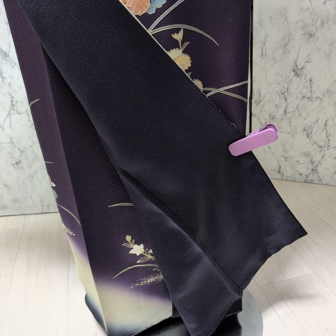 十三夜様高級正絹 紫地 金彩手刺繍 全体しつけ糸有り - メルカリ