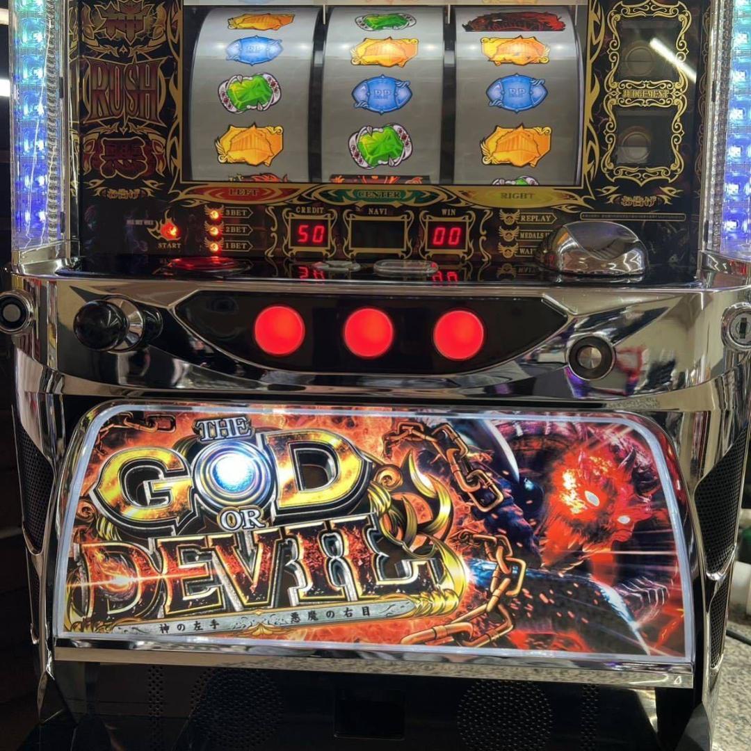パチスロ実機★ハイライツ・エンタテインメント★神の左手悪魔の右目★不要機付