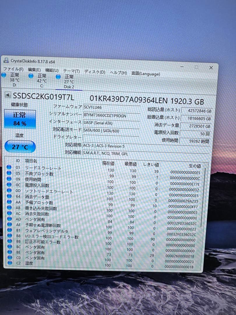 ThinkSystem 1.92TB SSD SATA 6Gb/s 2枚