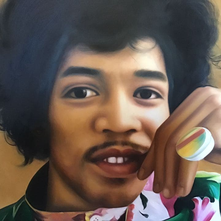 油絵 ロックスターの肖像画 2枚セット。100cm✖️80cmの大迫力