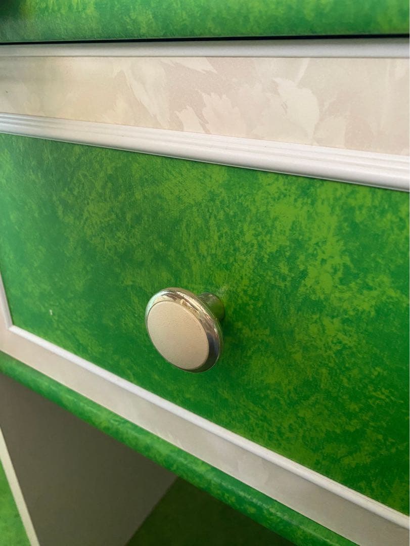 ドレッサー 鏡台 昭和レトロ 当時物 レトロポップ インテリア 緑