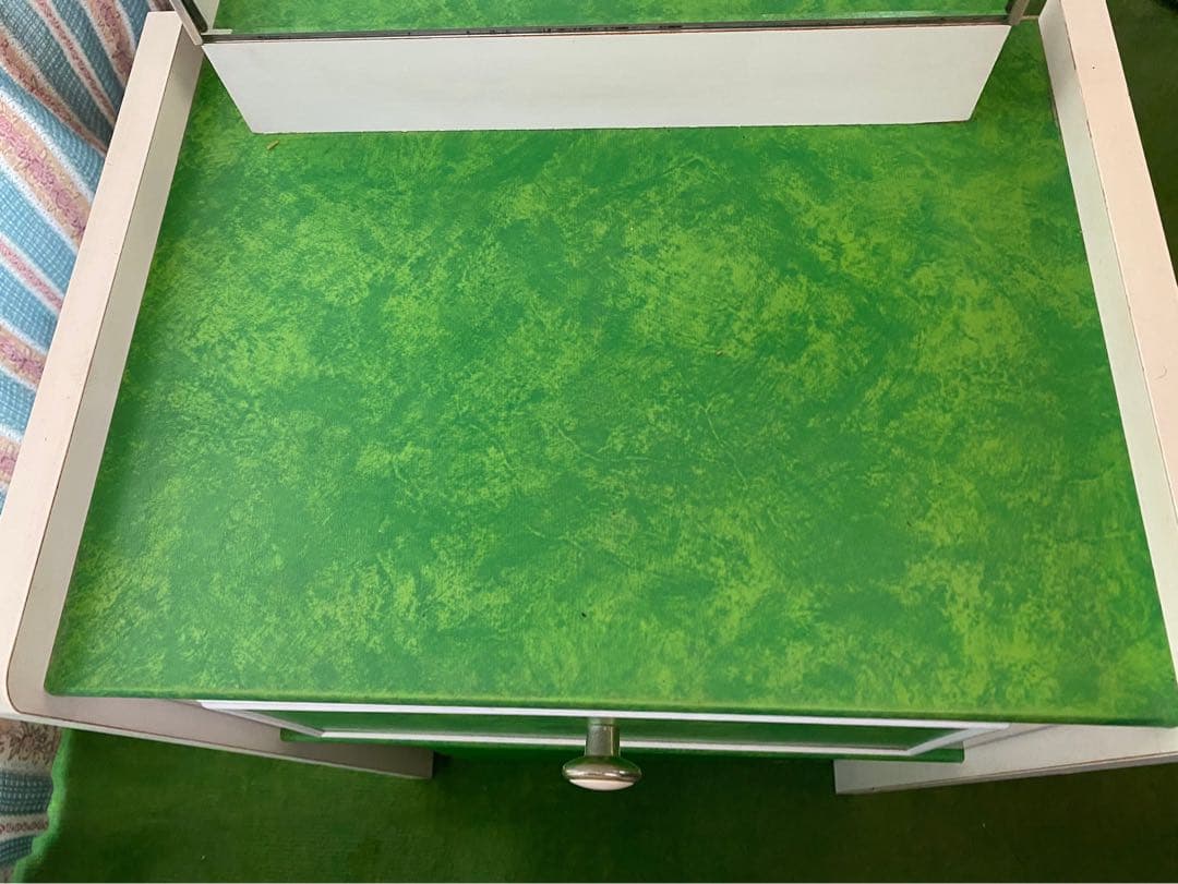 ドレッサー 鏡台 昭和レトロ 当時物 レトロポップ インテリア 緑