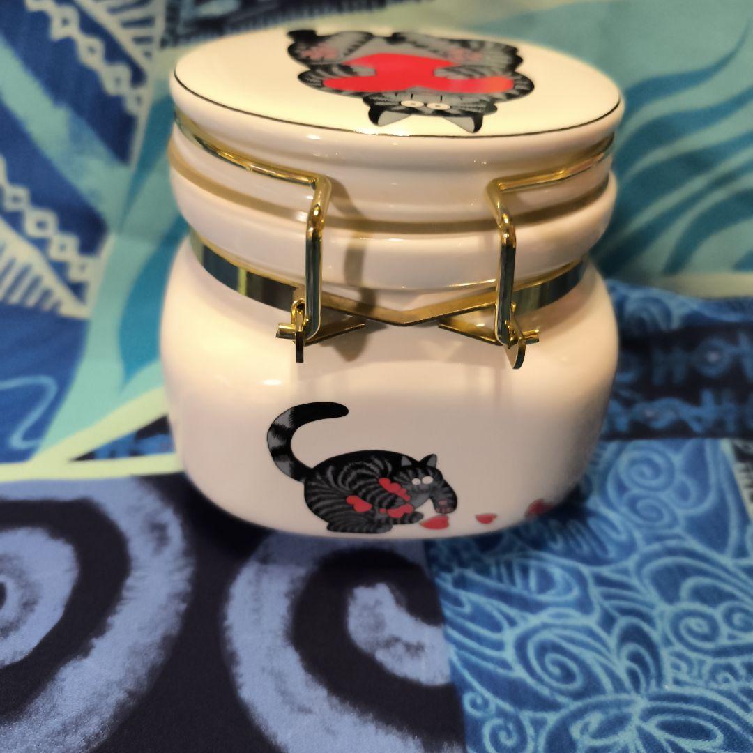 ハワイ クリバンキャット キャニスター 蓋付き密閉容器 傷あり