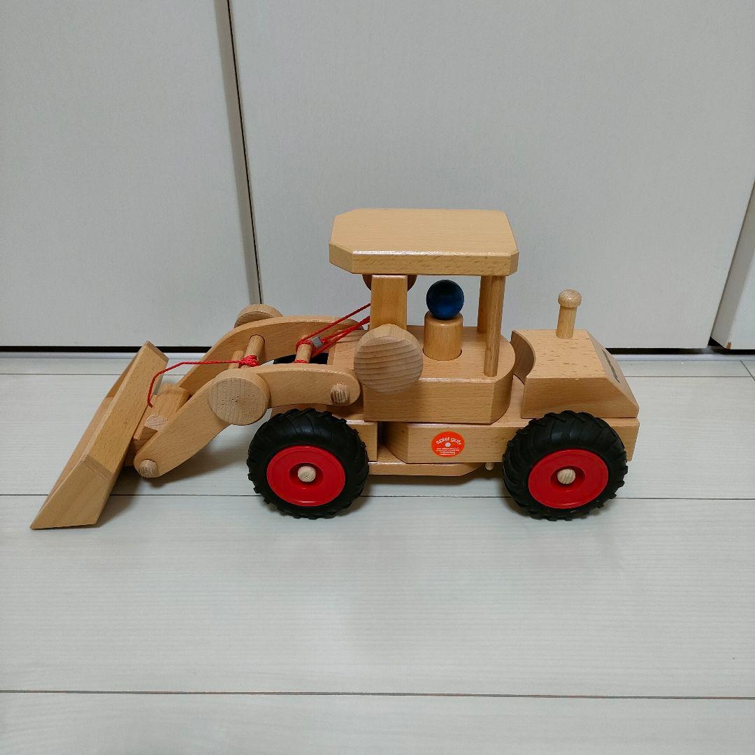 fagus　ブナの木で作られた働く車　ホイールローダー 美品 ドイツfagus社のブナの木で作られた働く車ホイールローダー