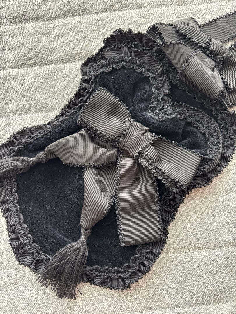 カネコイサオ◇KANEKO ISAOひょうたん瓢箪ポシェットベロア黒リボン