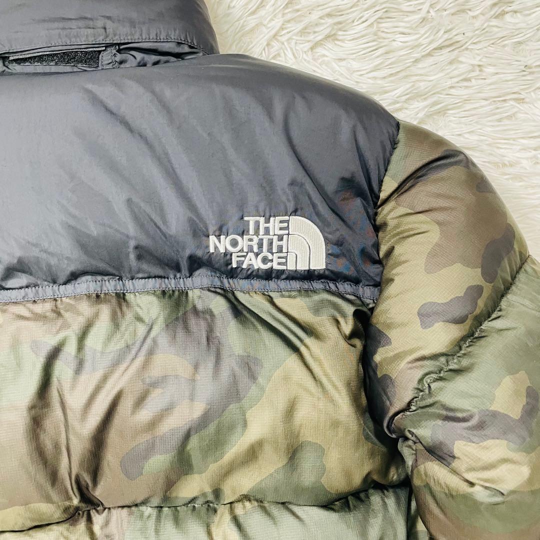 極美品 ノースフェイス ヌプシ ダウンジャケット L カモフラ 迷彩 韓国